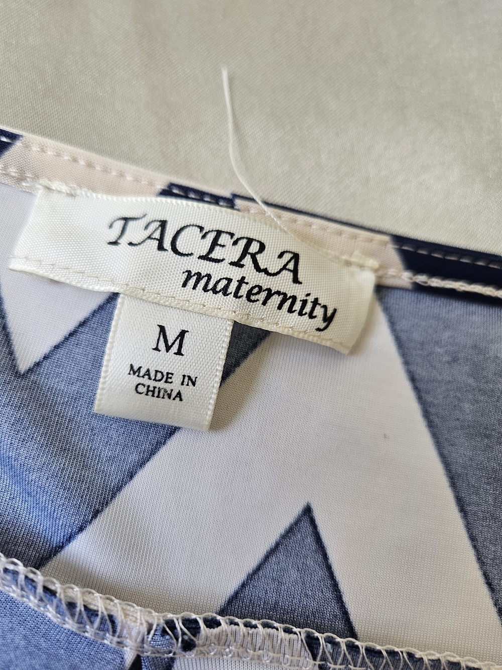 Tacera Navy and White Chevron Midi Dress with Belt - Picture 10 of 11